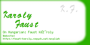 karoly faust business card